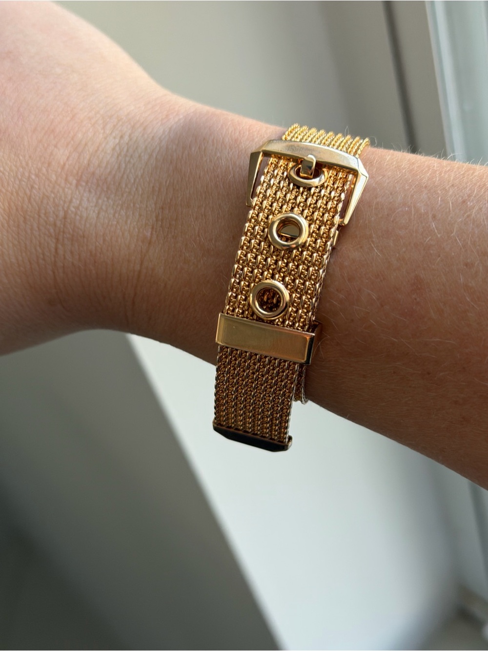 Vintage Gold Mesh Bracelet Strap - Women's Jewelry
